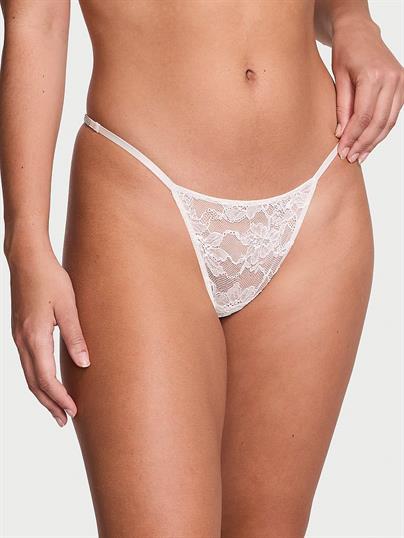 Işıltılı Askılı Dantelli V-String Külot
