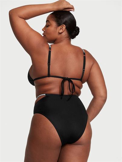 Işıltılı Askılı Yüksek Bel Cheeky Bikini Altı