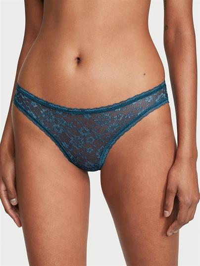 Işıltılı Dantelli Bağcıklı Bikini Külot