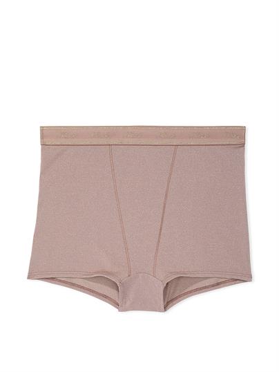 Logo Detaylı Işıltılı Yüksek Bel Boyshort Külot