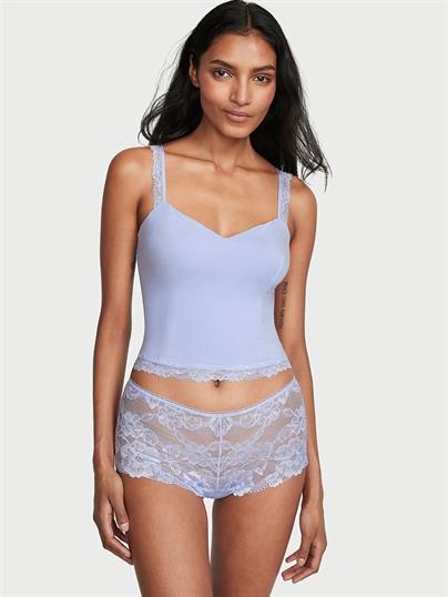 Modal ve Dantelli Crop Atlet Takımı
