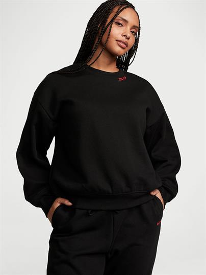 Pamuklu Bisiklet Yaka Oversize Polar Sweatshirt