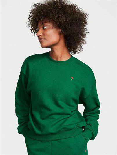Pamuklu Bisiklet Yaka Oversize Polar Sweatshirt