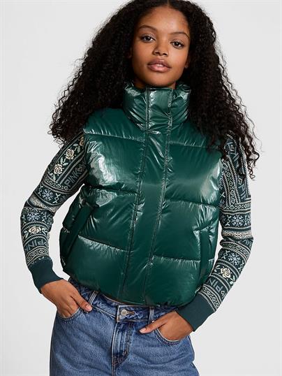 PINK'ten High Shine Marshmallow Puffer Yelek