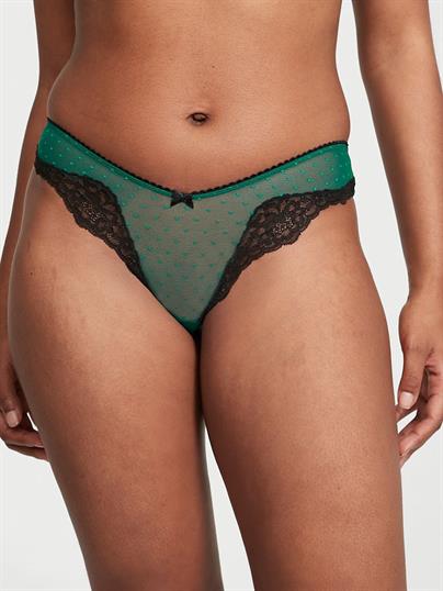 Puantiye Tüllü Dantelli Brazilian Külot