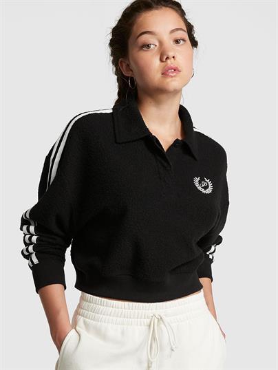 Reverse Crop Polo Sweatshirt