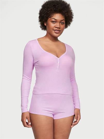 Ribanalı Modal Düğmeli Şort Pijama Takımı