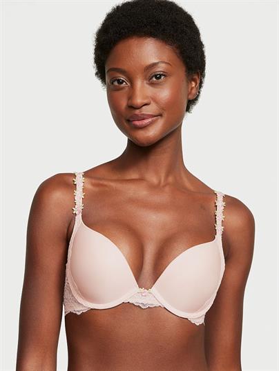 Rosebud İşlemeli Smooth Dantelli Push-Up Sütyen