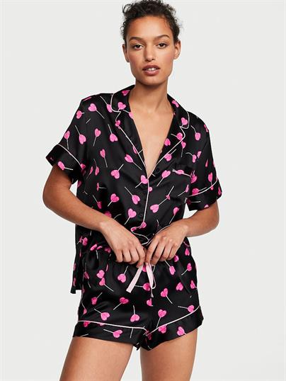 Saten Kısa Pijama Takımı