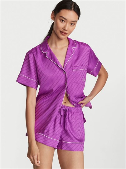 Saten Kısa Pijama Takımı