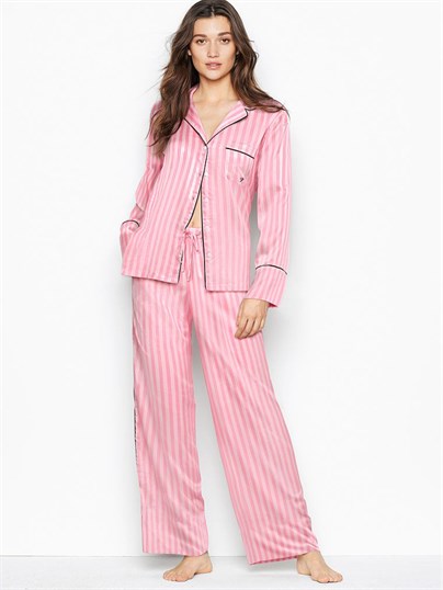 Saten Uzun Pijama Seti
