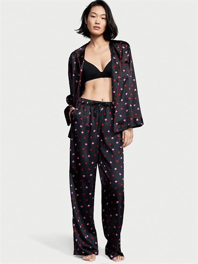 Saten Uzun Pijama Takımı