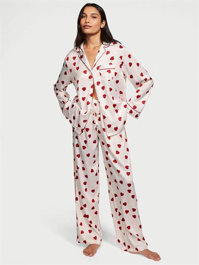 Saten Uzun Pijama Takımı