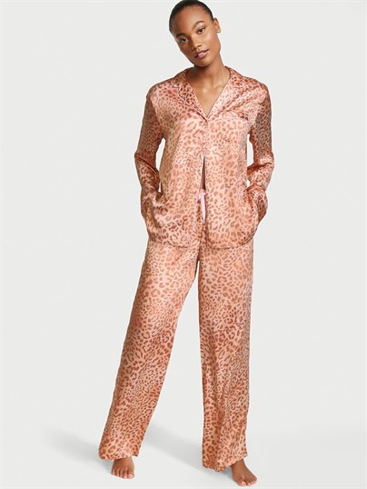 Saten Uzun Pijama Takımı