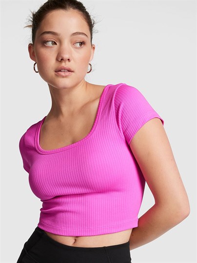Seamless Kısa Kollu Crop Üst
