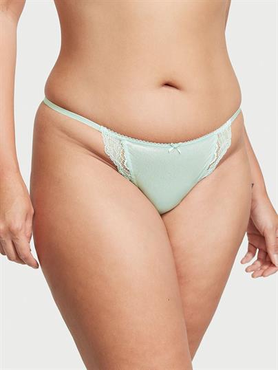 Smooth Işıltılı Dantel Kenarlı Askılı Bikini Külot