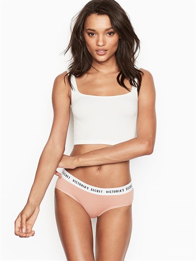 Stretch Cotton Logo Hiphugger Panty
