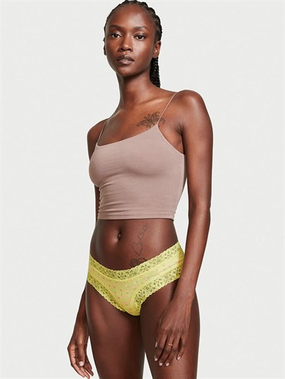 Victoria's Secret Bel Kısmı Dantelli Pamuklu Cheeky Külot