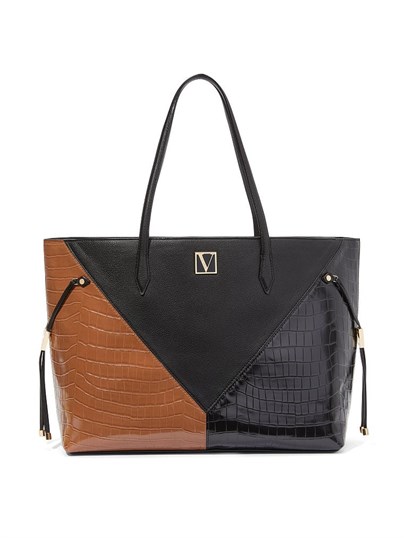 The Victoria Croc Colorblock Carryall Tote Omuz Çantası