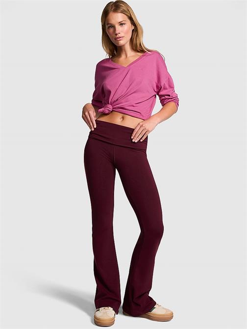 All-Day Beli Katlanabilen Pamuklu Flare Tayt