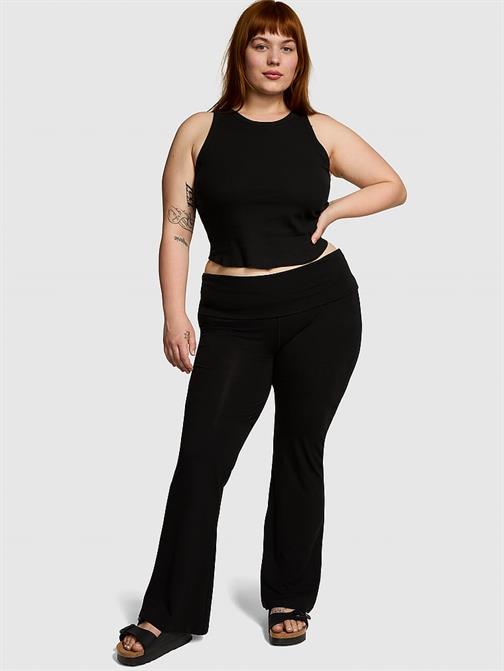 All-Day Beli Katlanabilen Pamuklu Flare Tayt