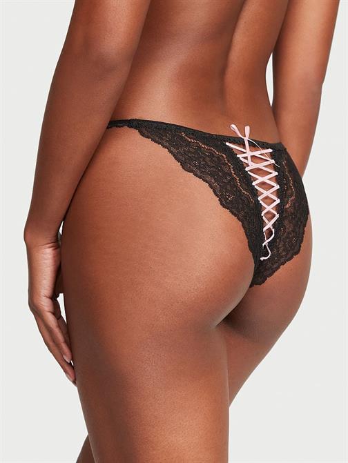 Bağcıklı Crotchless String Bikini Külot