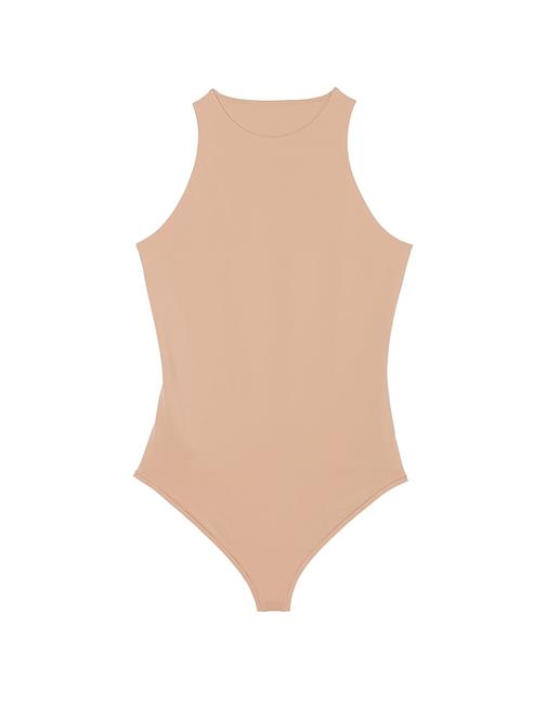 Base Dik Yaka Esnek Bodysuit