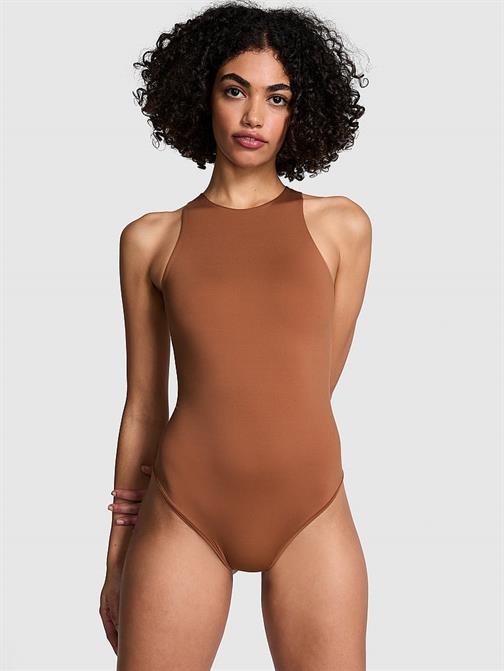 Base Dik Yaka Esnek Bodysuit