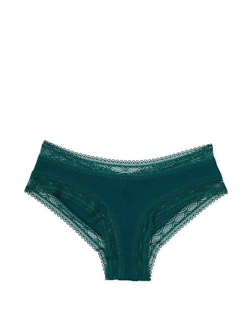 Beli Dantelli Nervürlü Pamuklu Cheeky Külot