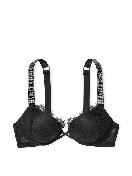Bombshell 2 Beden Büyük Gösteren Dantelli Işıltılı Askılı Push-Up Sütyen