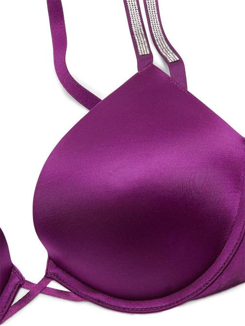 Bombshell 2 Beden Büyük Gösteren Işıltılı Çift Askılı Push-Up Sütyen