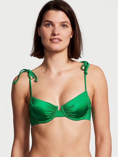 Büzgülü Işıltılı Balenli Ayarlanabilir Bikini Üstü