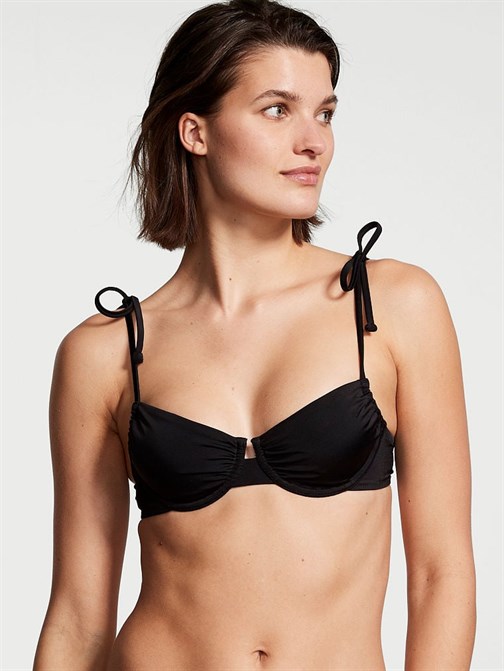 Büzgülü Işıltılı Balenli Ayarlanabilir Bikini Üstü