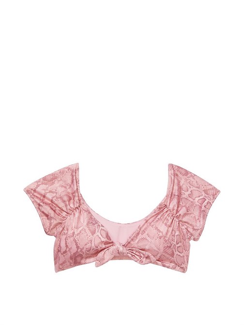 Büzgülü Omzu Açık Bikini Üstü