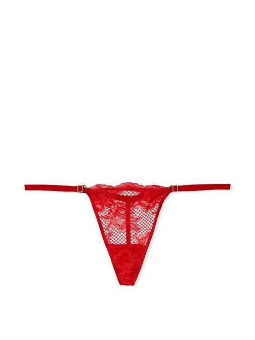 Çiçek Desenli File V-String Külot