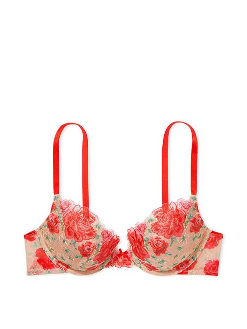 Çiçek İşlemeli Push-Up Sütyen