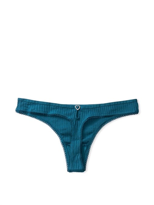 Cotton & Rhinestone Detail Thong Panty
