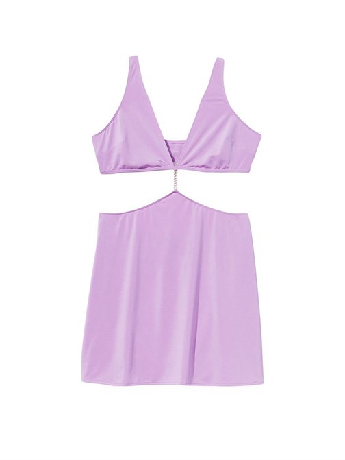 Cutout Detaylı Zincirli Mini Elbise
