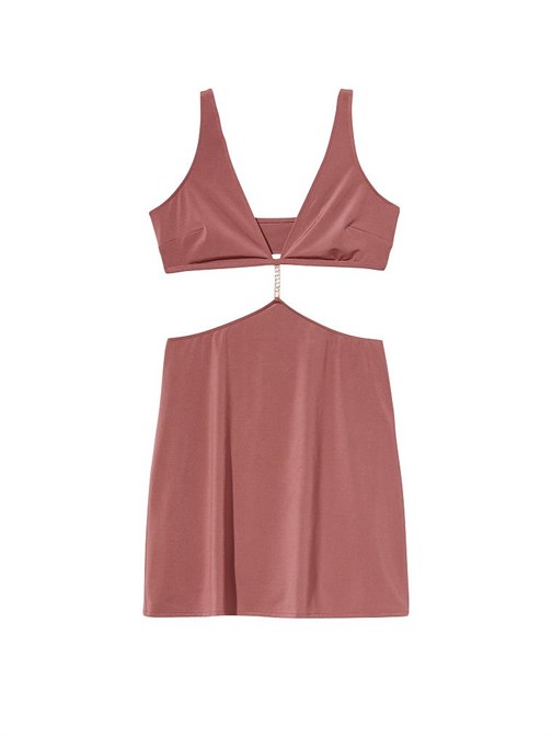 Cutout Detaylı Zincirli Mini Elbise