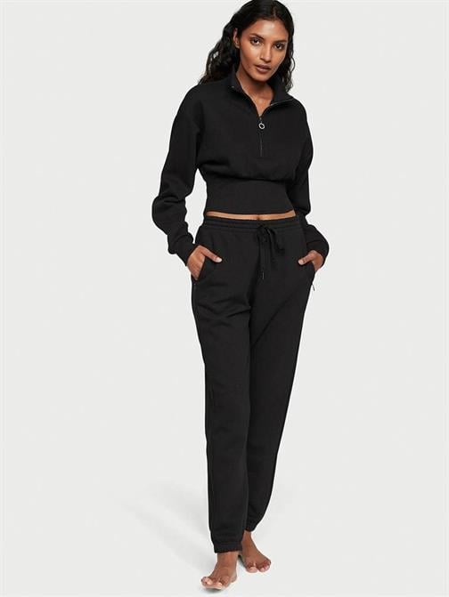 Fermuarlı Balıkçı Yaka Pamuklu Polar Sweatshirt
