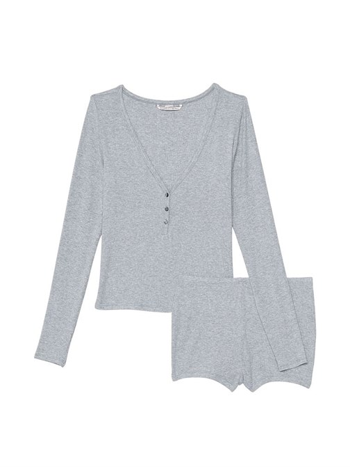 Fitilli Henley Kısa Pijama Takımı