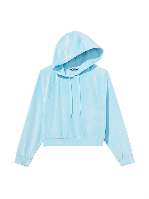 Fitilli Kadife Kapüşonlu Sweatshirt