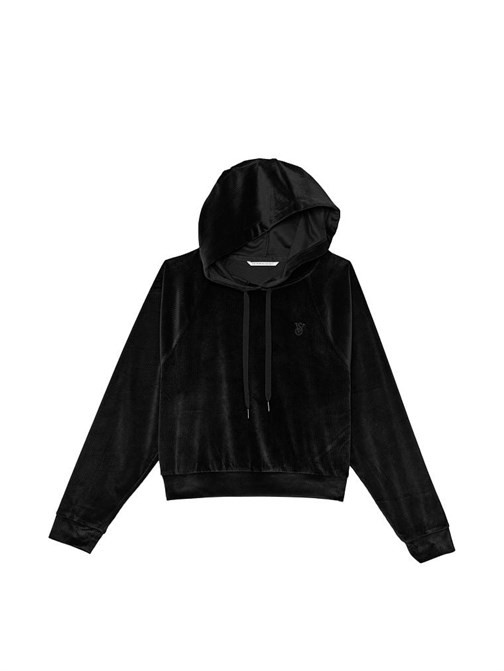 Fitilli Kapüşonlu Kadife Sweatshirt