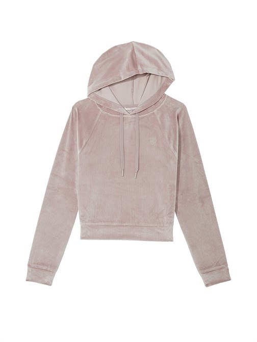 Fitilli Kapüşonlu Kadife Sweatshirt