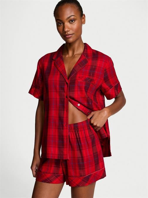 Flannel Şortlu Pijama Takımı