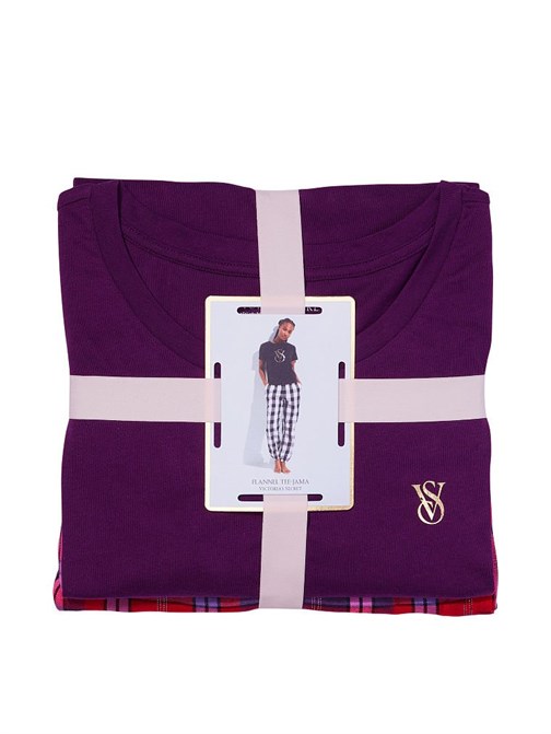 Flannel T-shirt Pijama Takımı