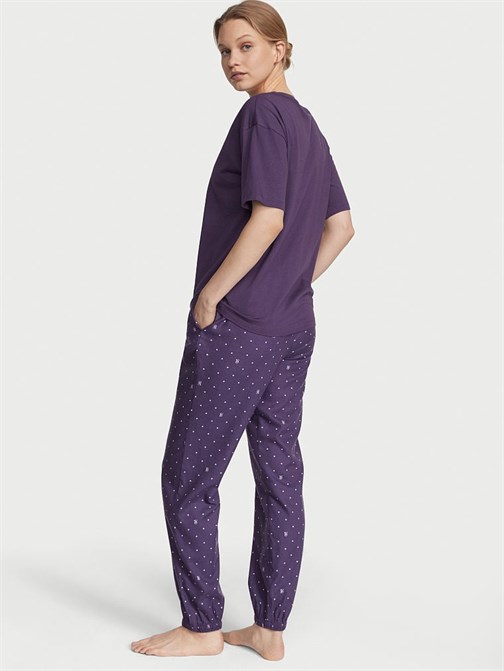 Flannel Tişört Jogger Tee-Jama Takımı