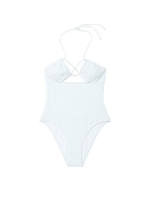 Gingham Askılı Kesim Detaylı Mayo
