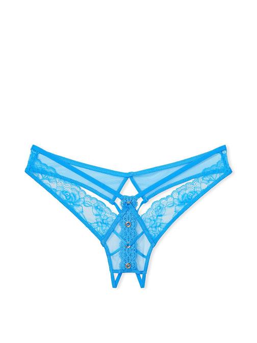 Gül Dantelli Crotchless Tanga