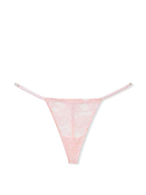 Işıltılı Askılı Dantel V-String Külot